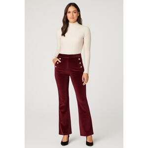Maison d’Amélie Paris Anthropologie Velvet Sailor Pants in Burgundy – Size 10
